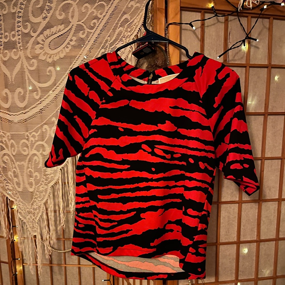 Women’s S  blouse MICHAEL KORS Red and black zebra print.